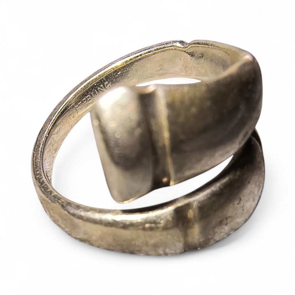 Sterling Silver Spoon Type Bypass Ring - image 2